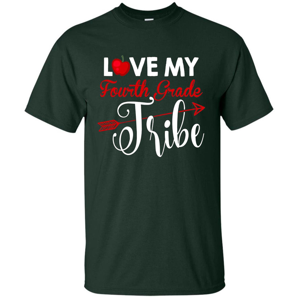 Love My Fourth Grade Tribe T-shirt School Day T-shirt Forest Green