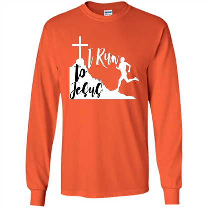 Christian T-shirt I Run To Jesus Orange
