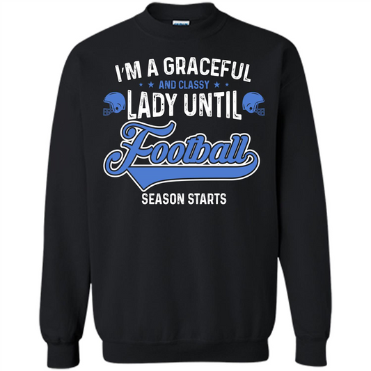 Football T-shirt I'm A Graceful And Classy Lady T-shirt Orange