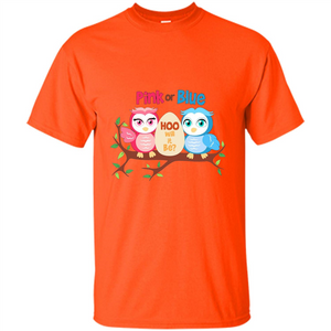 Pregnancy T-shirt Owl Pink Or Blue Hoo Will It Be