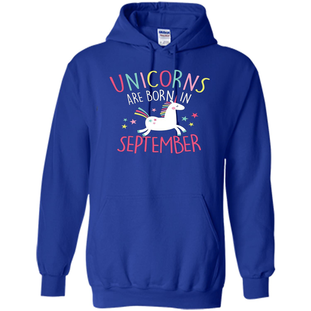 Unicorns Are Born In September Birthday T-Shirt Royal
