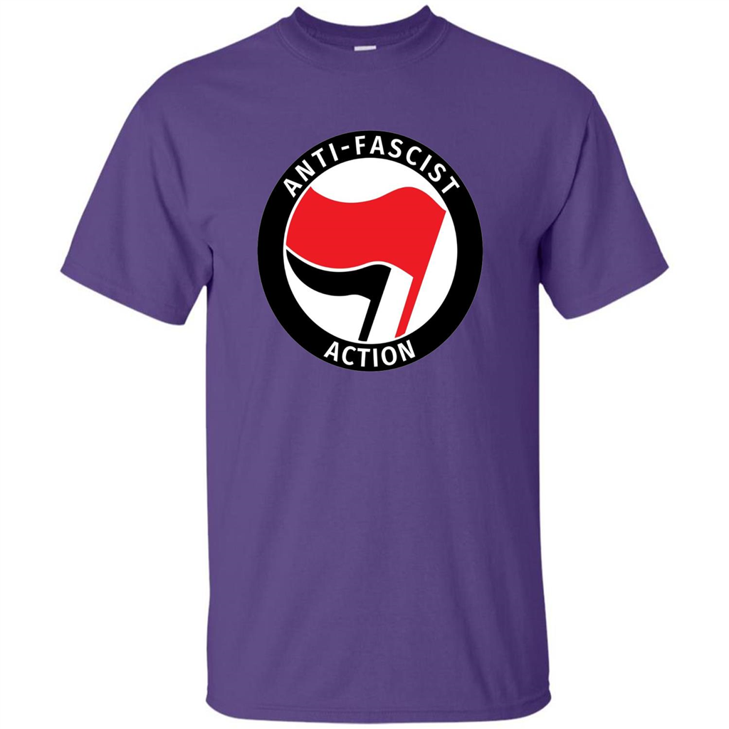 Anti - Fascist Action T-shirt Purple