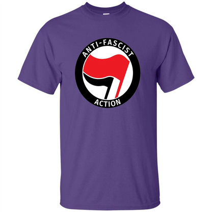 Anti - Fascist Action T-shirt Purple