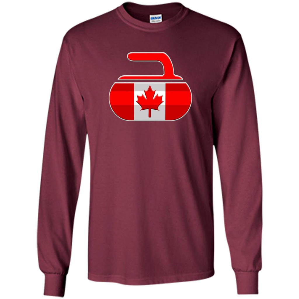Canadian Curling Flag T-shirt Maroon
