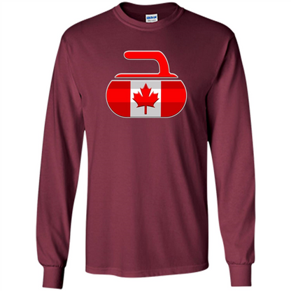 Canadian Curling Flag T-shirt Maroon