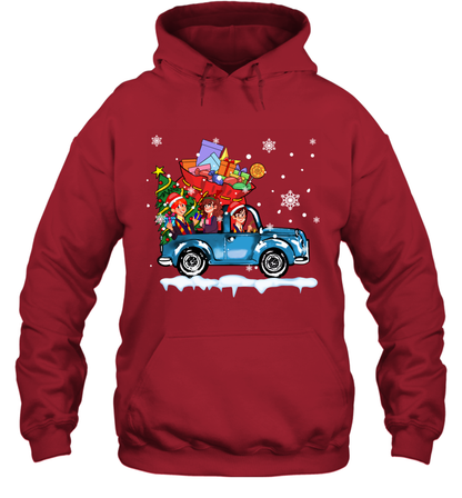 Harry Potter On The Car Merry Christmas Hoodie Hoodie Red