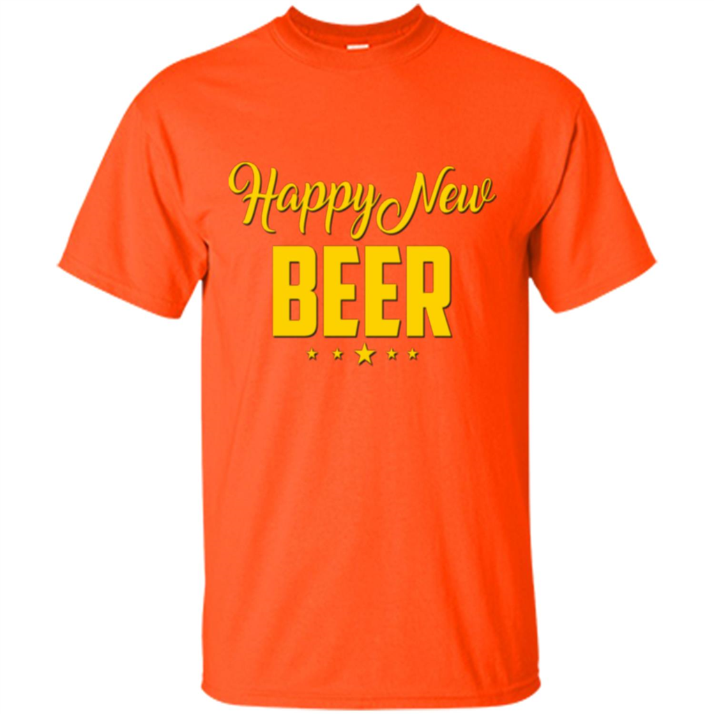 Happy New Beer T-shirt Beer Lover T-shirt Orange
