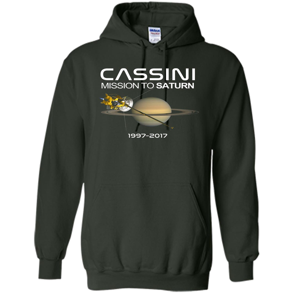 Cassini Mission to Saturn Space T-Shirt Forest Green
