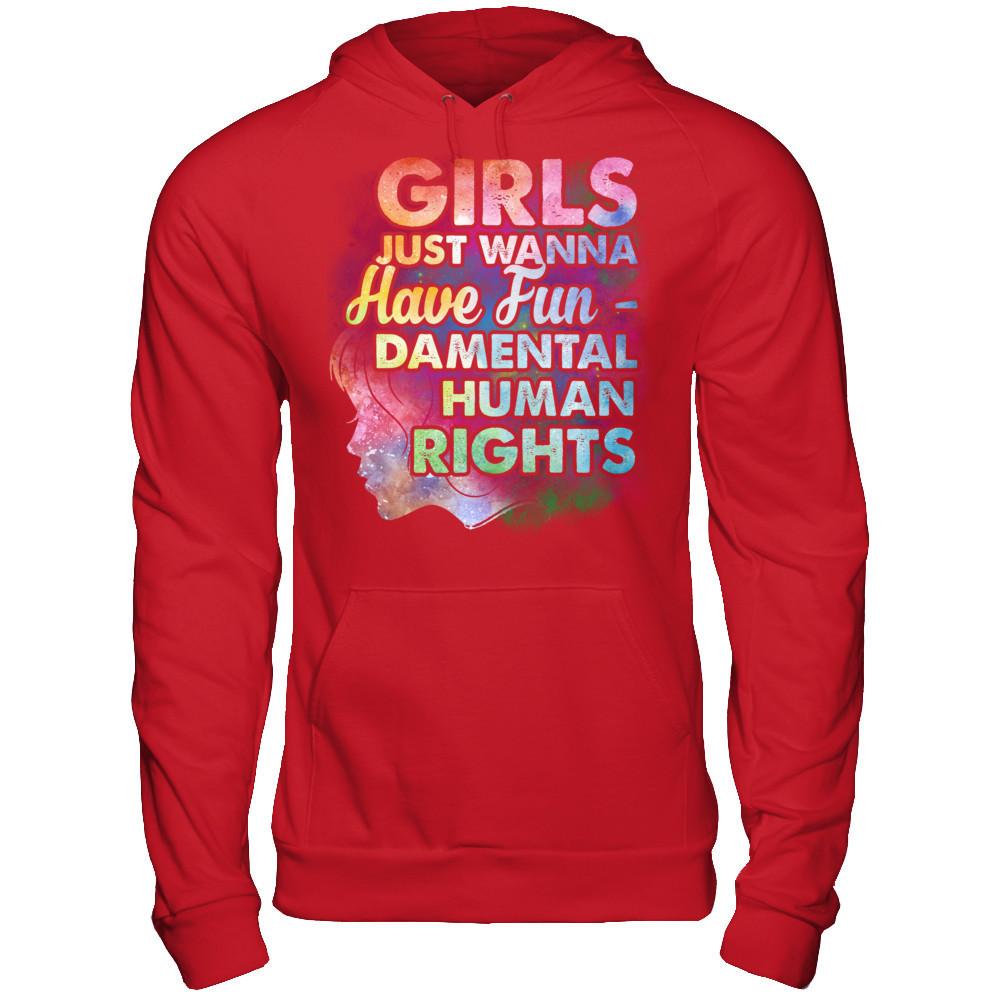 Girls Just Wanna Have Fun-Damental Human Rights T-shirt Gildan - Pullover Hoodie Red