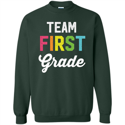 Team 1st First Grade Teacher T-shirt Forest Green