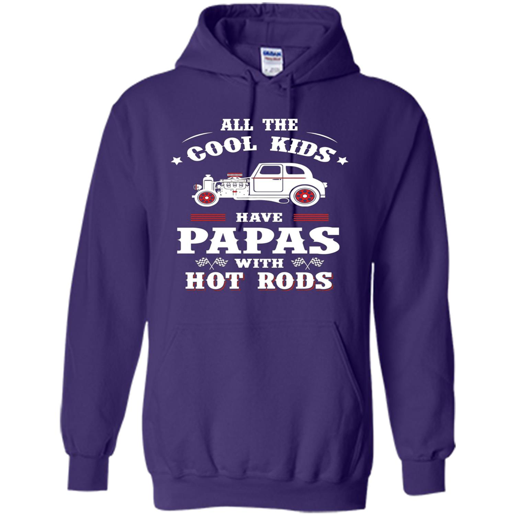 Fathers Day T-shirt Cool Kids Have Papas With Hot Rods Purple