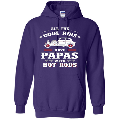 Fathers Day T-shirt Cool Kids Have Papas With Hot Rods Purple