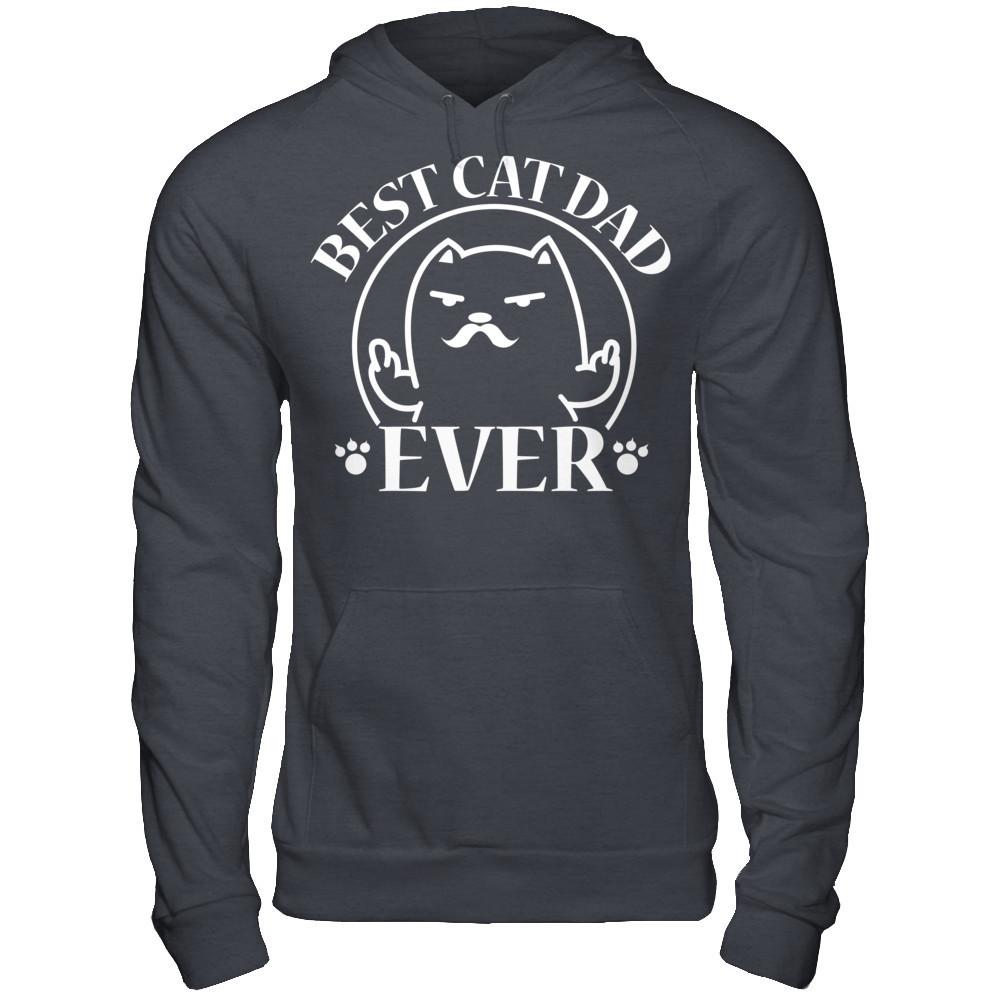 Best Cat Dad Ever T-shirt Gildan - Pullover Hoodie Dark Heather