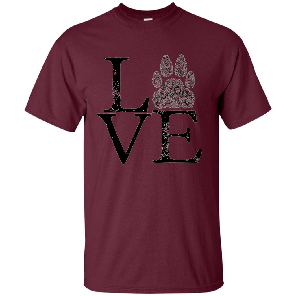 Paw T-shirt Animal Lover T-shirt Maroon