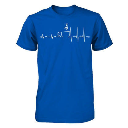 Coffee Heartbeat T-shirt Next Level - Unisex Fitted Tee Royal