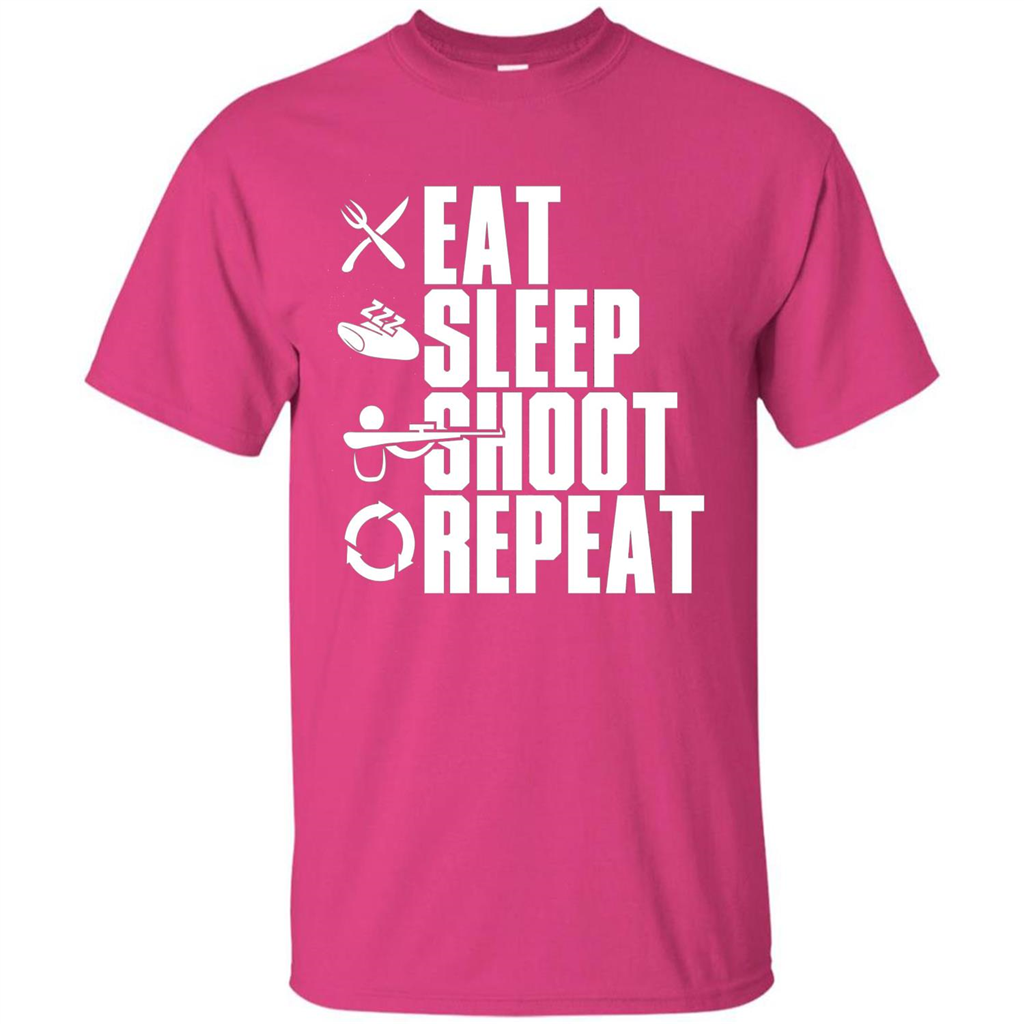 Eat Sleep Shoot Repeat T-shirt Heliconia
