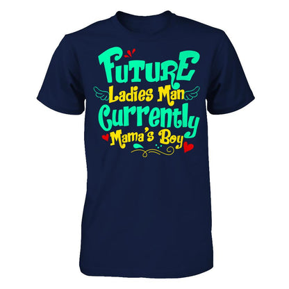 Future Ladies Man Currently Mama's Boy T-shirt Gildan - Short Sleeve Tee Navy