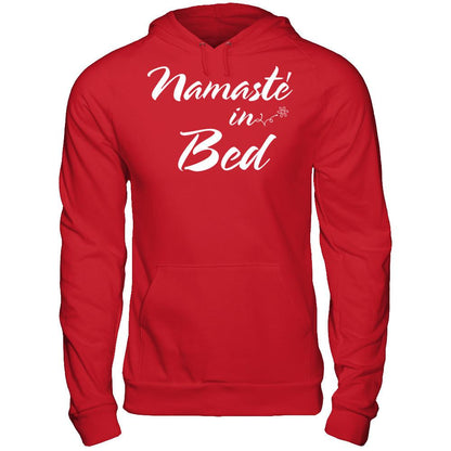 Namaste In Bed - Funny Hipster Yoga Gildan - Pullover Hoodie Red