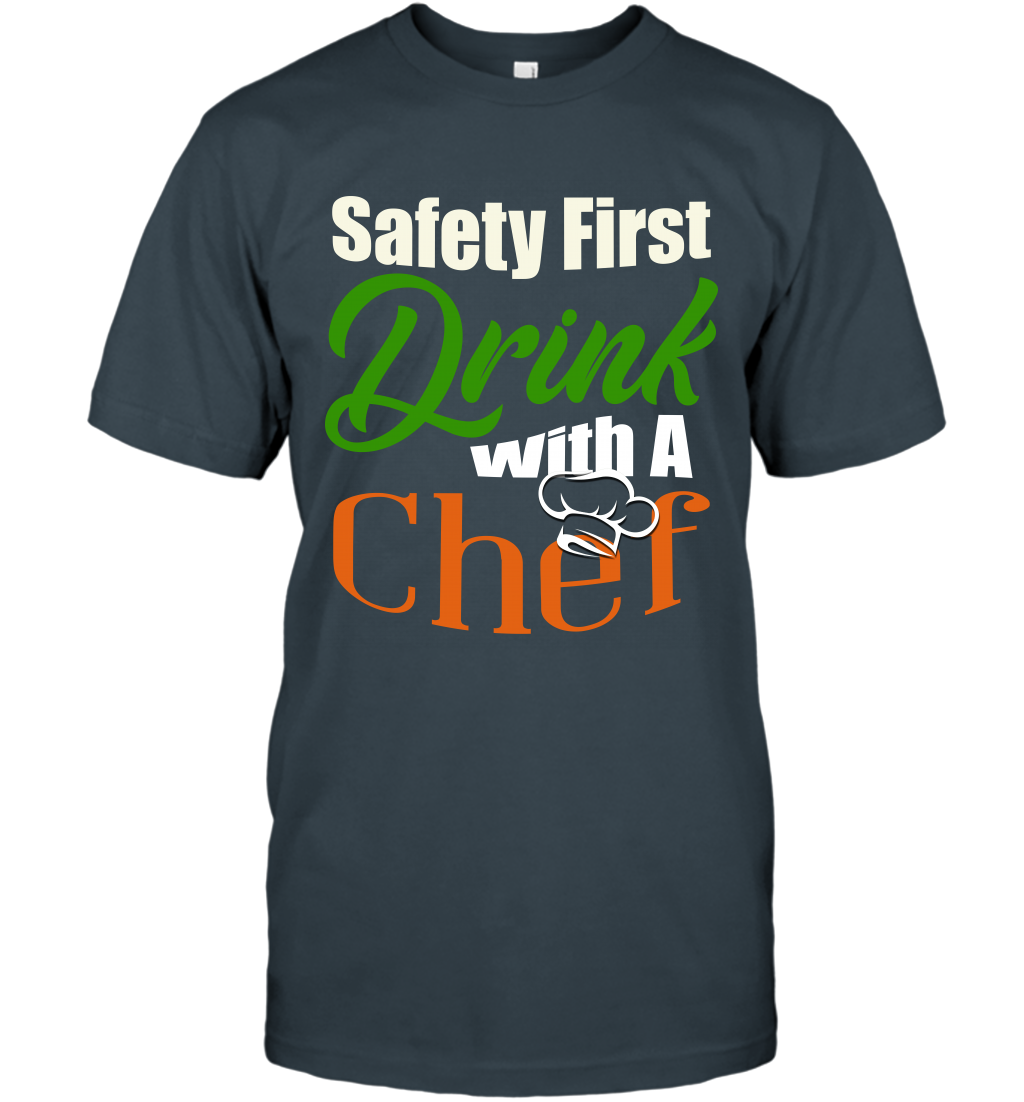 Safety First Drink With A Chef Saint Patricks Day Shirt T-Shirt Charcoal
