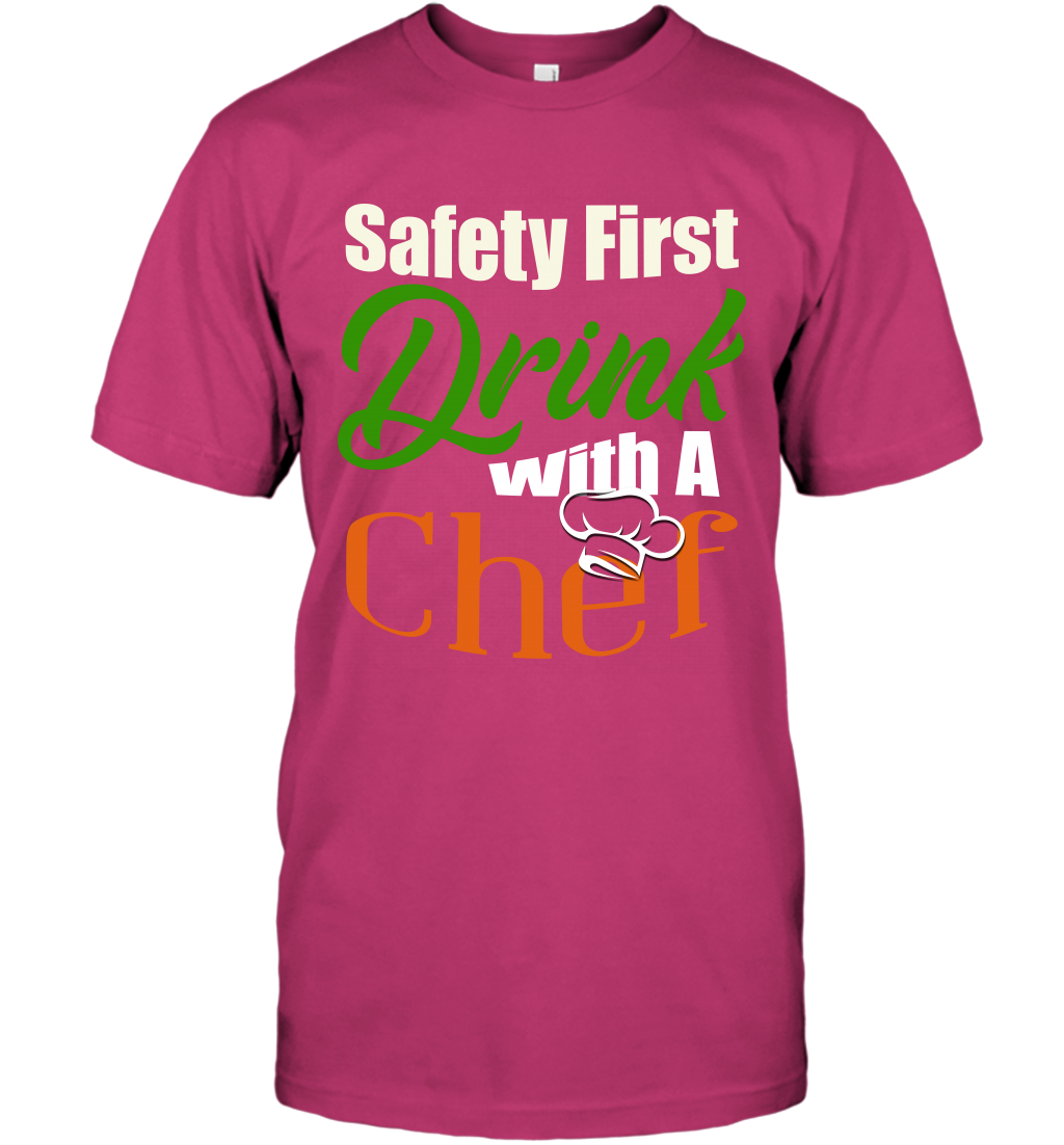 Safety First Drink With A Chef Saint Patricks Day Shirt T-Shirt Heliconia