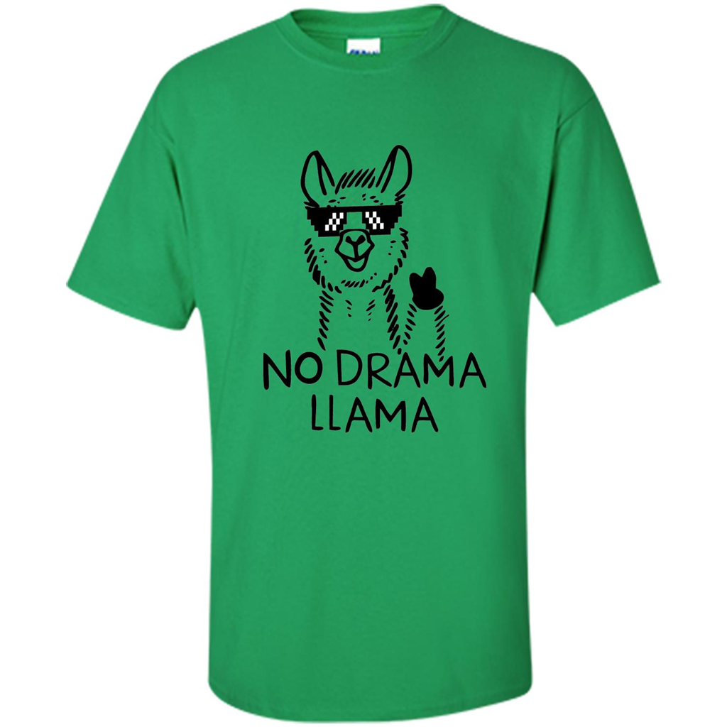 Funny No Drama Llama T-shirt Irish Green