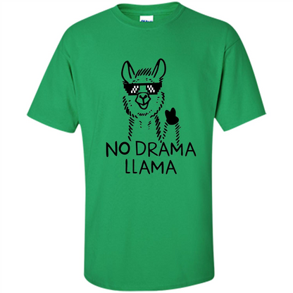 Funny No Drama Llama T-shirt Irish Green