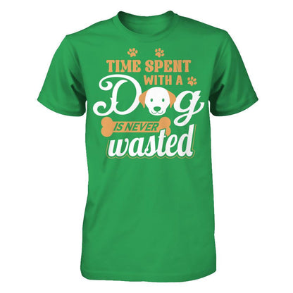 Time Spent With A Dog Is Never Wasted Next Level - Unisex Fitted Tee Kelly Green