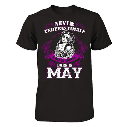 Never Underestimate A Black Woman Born In May Gildan - Short Sleeve Tee Black