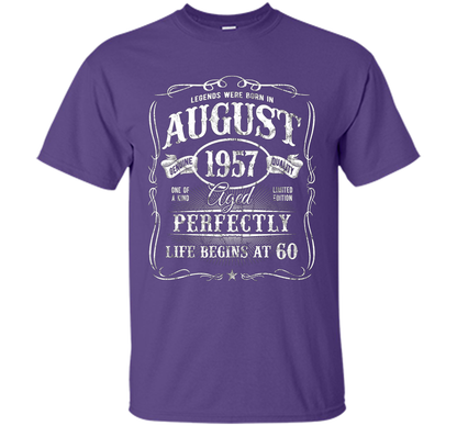 August T-shirt Legends Were Born In August 1957 T-shirt Purple