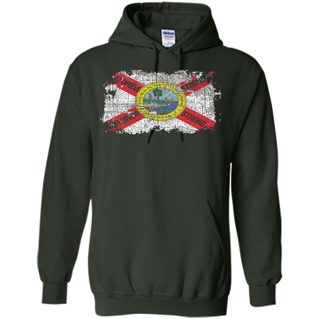 Florida Strong T-shirt Florida Distressed Flag T-Shirt Forest Green
