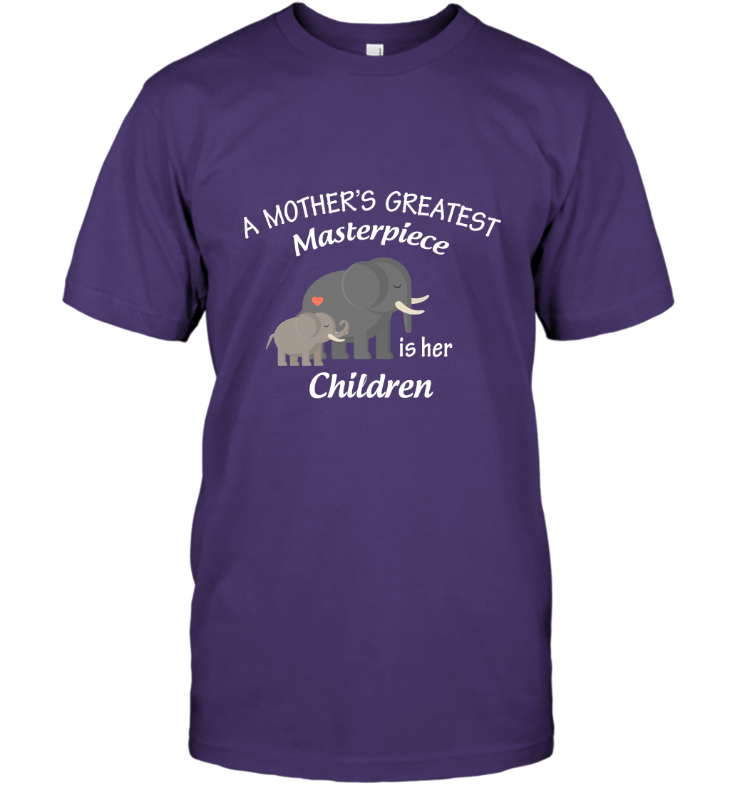 A Mothers Greatest Masterpiece Is Her Children Elephants Family Shirt T-Shirt Purple