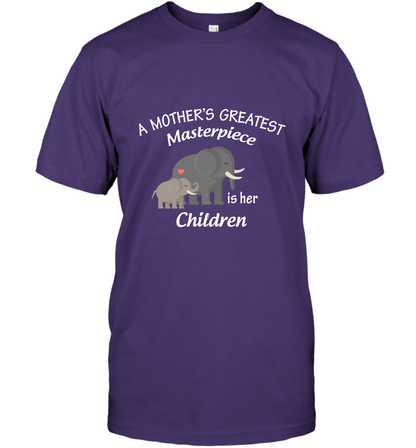 A Mothers Greatest Masterpiece Is Her Children Elephants Family Shirt T-Shirt Purple