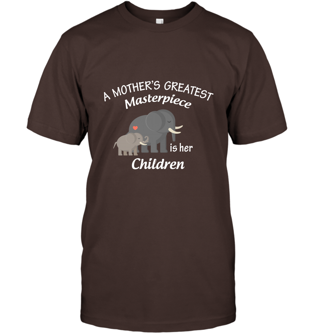A Mothers Greatest Masterpiece Is Her Children Elephants Family Shirt T-Shirt Dark Chocolate