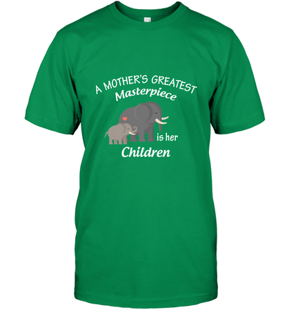 A Mothers Greatest Masterpiece Is Her Children Elephants Family Shirt T-Shirt Irish Green