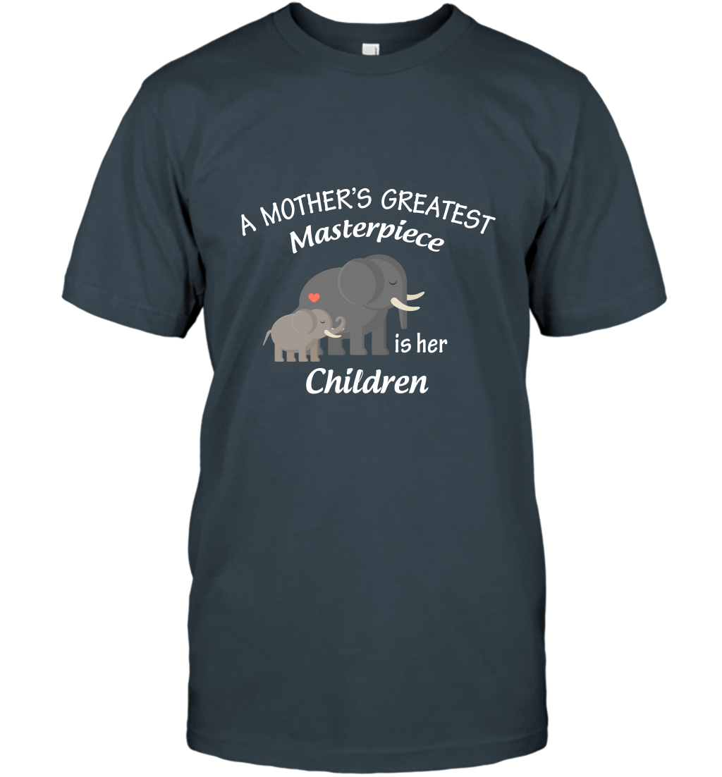 A Mothers Greatest Masterpiece Is Her Children Elephants Family Shirt T-Shirt Charcoal