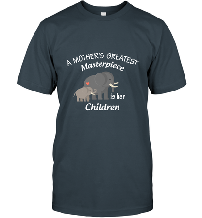 A Mothers Greatest Masterpiece Is Her Children Elephants Family Shirt T-Shirt Charcoal