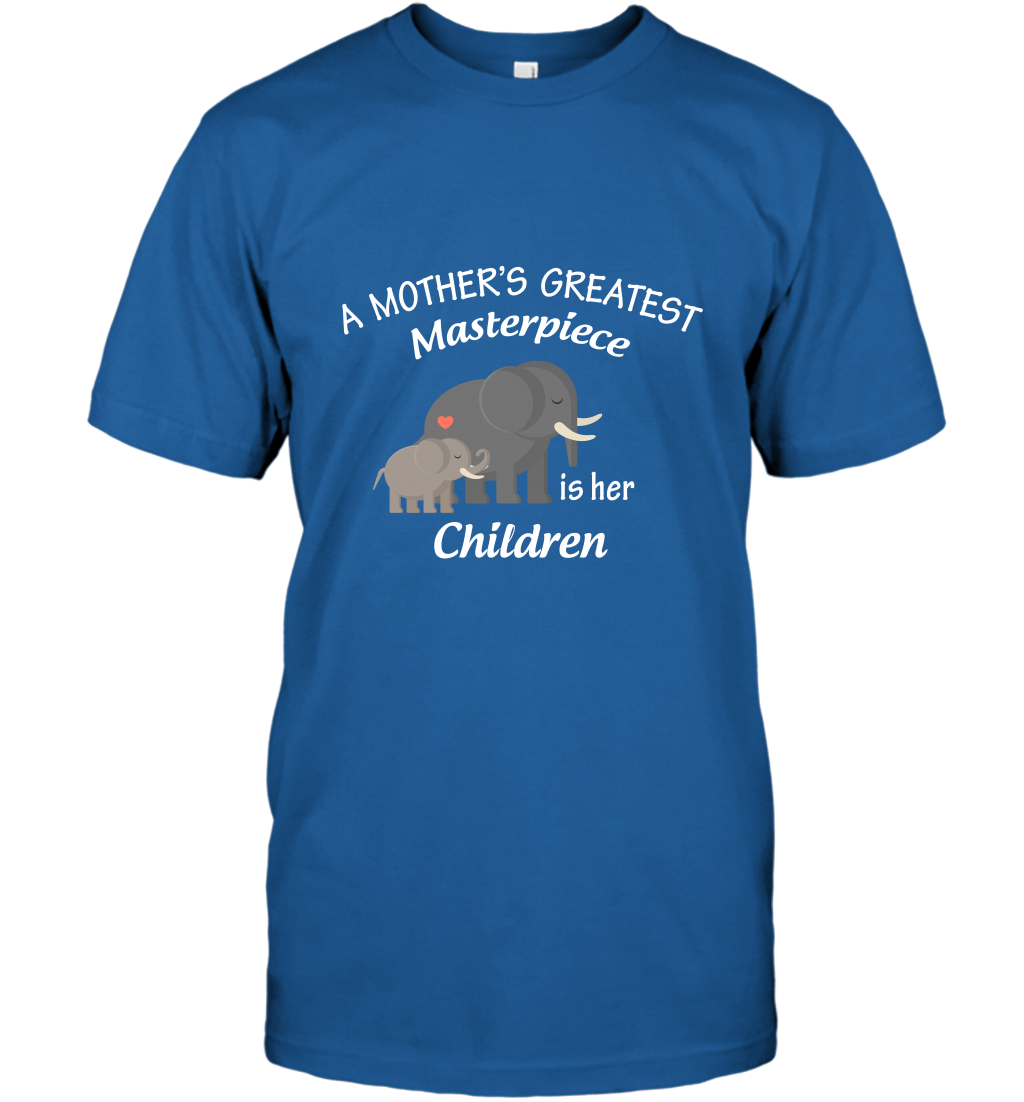 A Mothers Greatest Masterpiece Is Her Children Elephants Family Shirt T-Shirt Royal