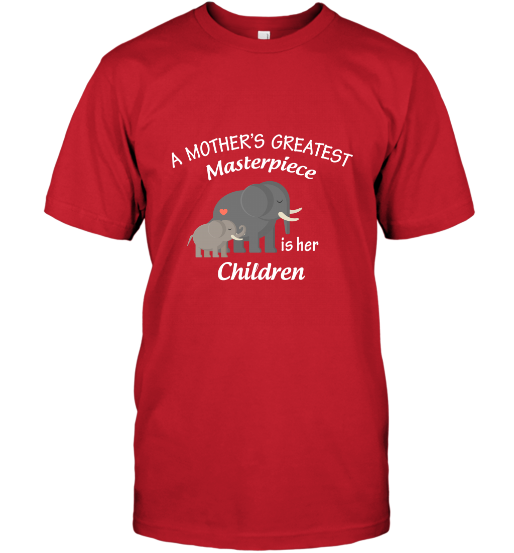 A Mothers Greatest Masterpiece Is Her Children Elephants Family Shirt T-Shirt Red