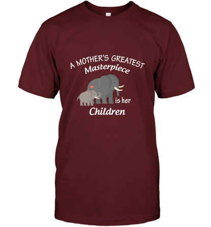 A Mothers Greatest Masterpiece Is Her Children Elephants Family Shirt T-Shirt Cardinal