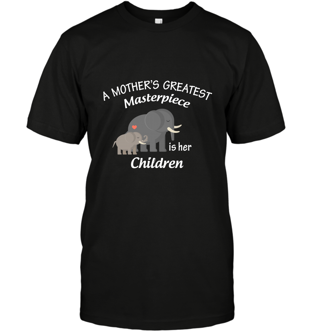 A Mothers Greatest Masterpiece Is Her Children Elephants Family Shirt T-Shirt Black