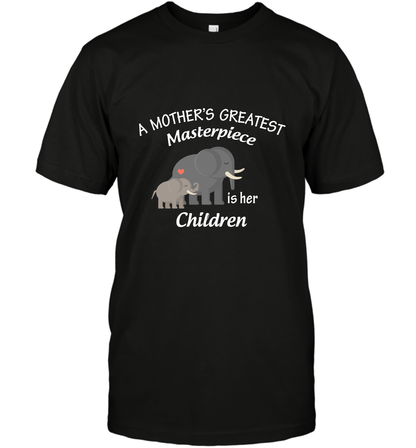 A Mothers Greatest Masterpiece Is Her Children Elephants Family Shirt T-Shirt Black