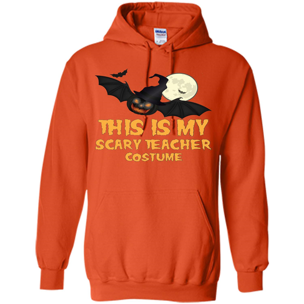 Funny Halloween Teacher T-shirt This is My Scary Teacher Costume Orange