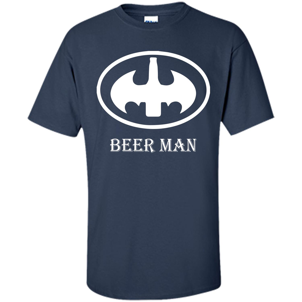 Beer Man T-shirt Funny Logo T-shirt Navy