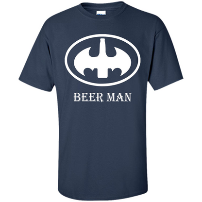 Beer Man T-shirt Funny Logo T-shirt Navy