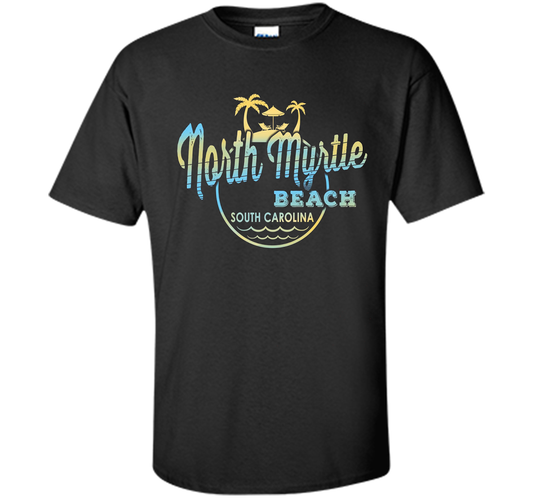 north myrtle South Carolina beach tshirt cool shirt Black