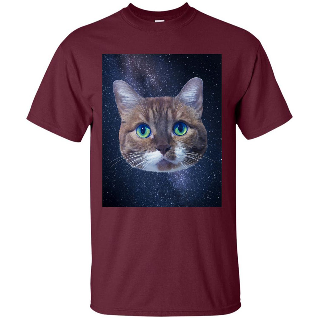 Galaxy Cat T-shirt Maroon