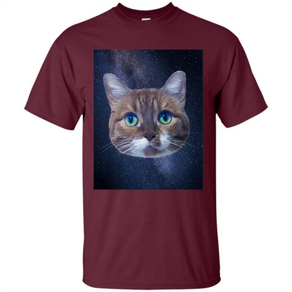 Galaxy Cat T-shirt Maroon
