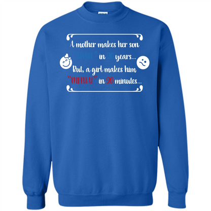 Funny T-shirt A Girl Makes Him Mental In 20 Minuutes Royal