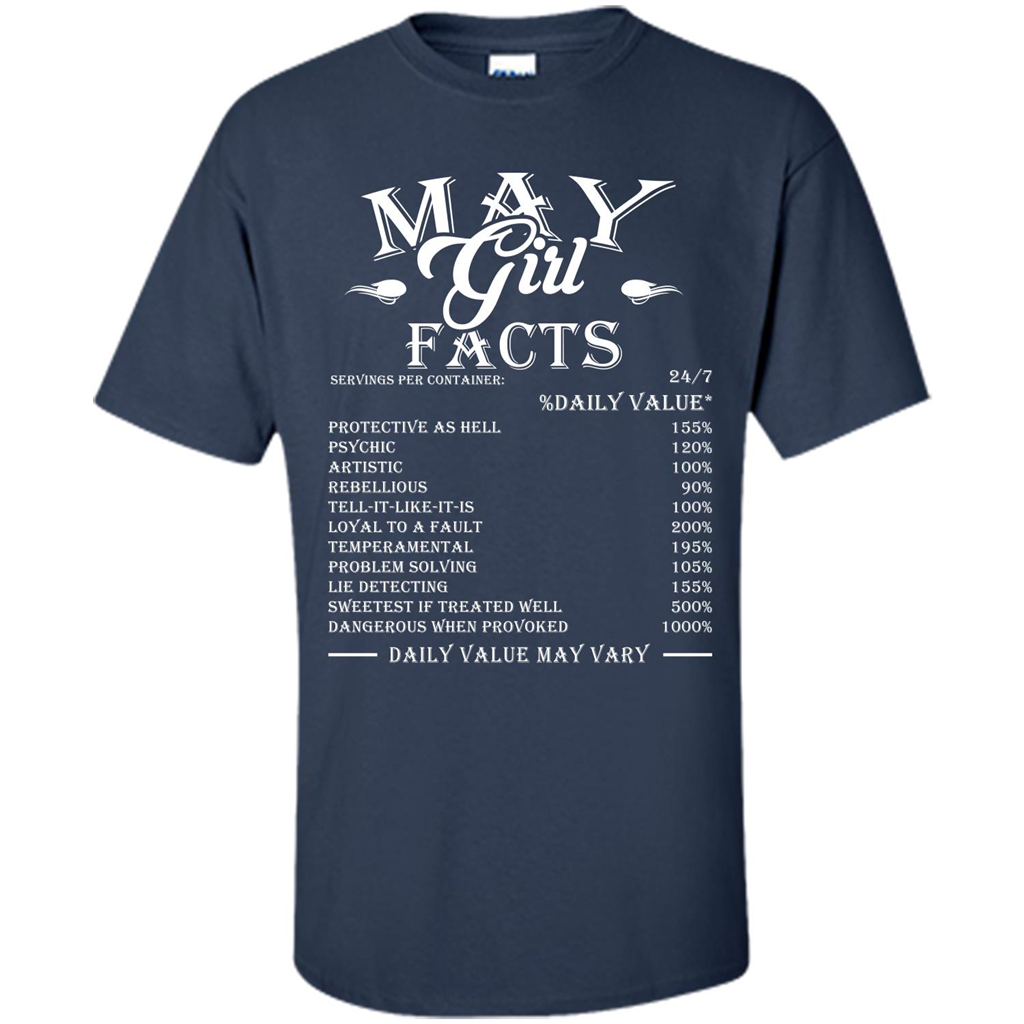 May Girl Facts T-shirt Navy