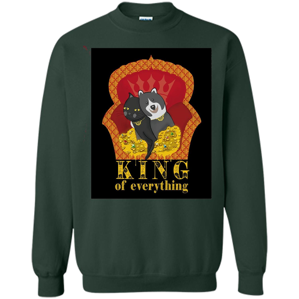 Cats And Dogs Lovers T-shirt King Of Everything Forest Green